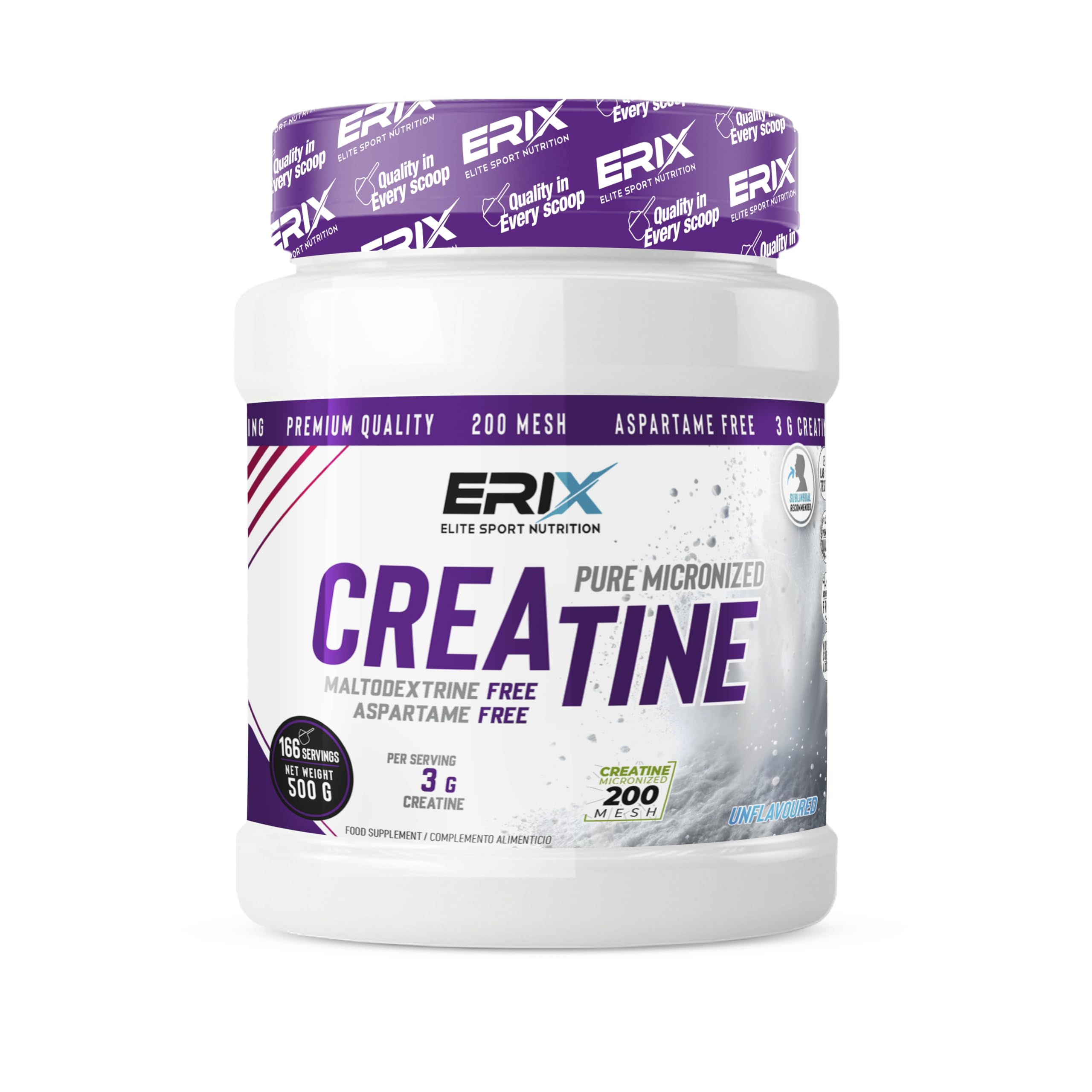 ERIX Nutrición Pack ISO Advanced Plus 1kg+ Creatina Monohidrato 500g+ Shaker Blanco, Proteína Aislada Isolate para Recuperación y Crecimiento Muscular, Musculación (Fresa)