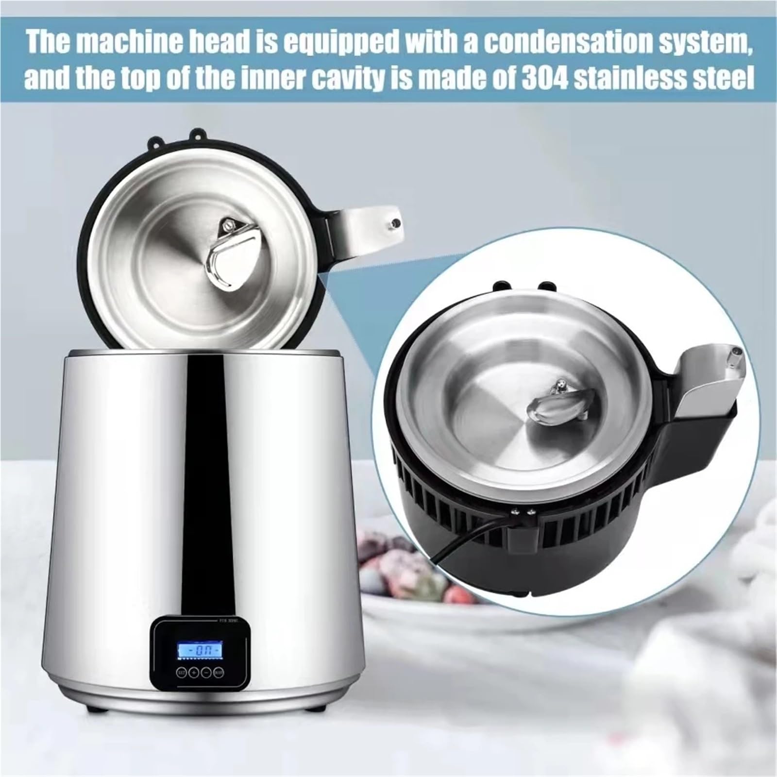 máquina destiladora de agua, Destilador De Agua 4L, 750W, Acero Inoxidable Con Botella, Salida Calidad Alimentaria, Contenedor Vidrio, Máquina Destiladora 110V -240V