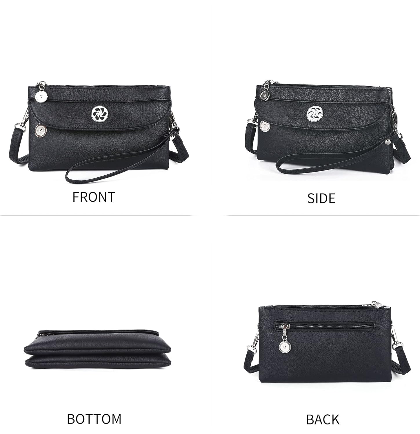 Angel Kiss Crossbody Bags Small Purses for Women Vegan Leather Cell Phone Wallet Purse with Wristlet Strap - Image 6