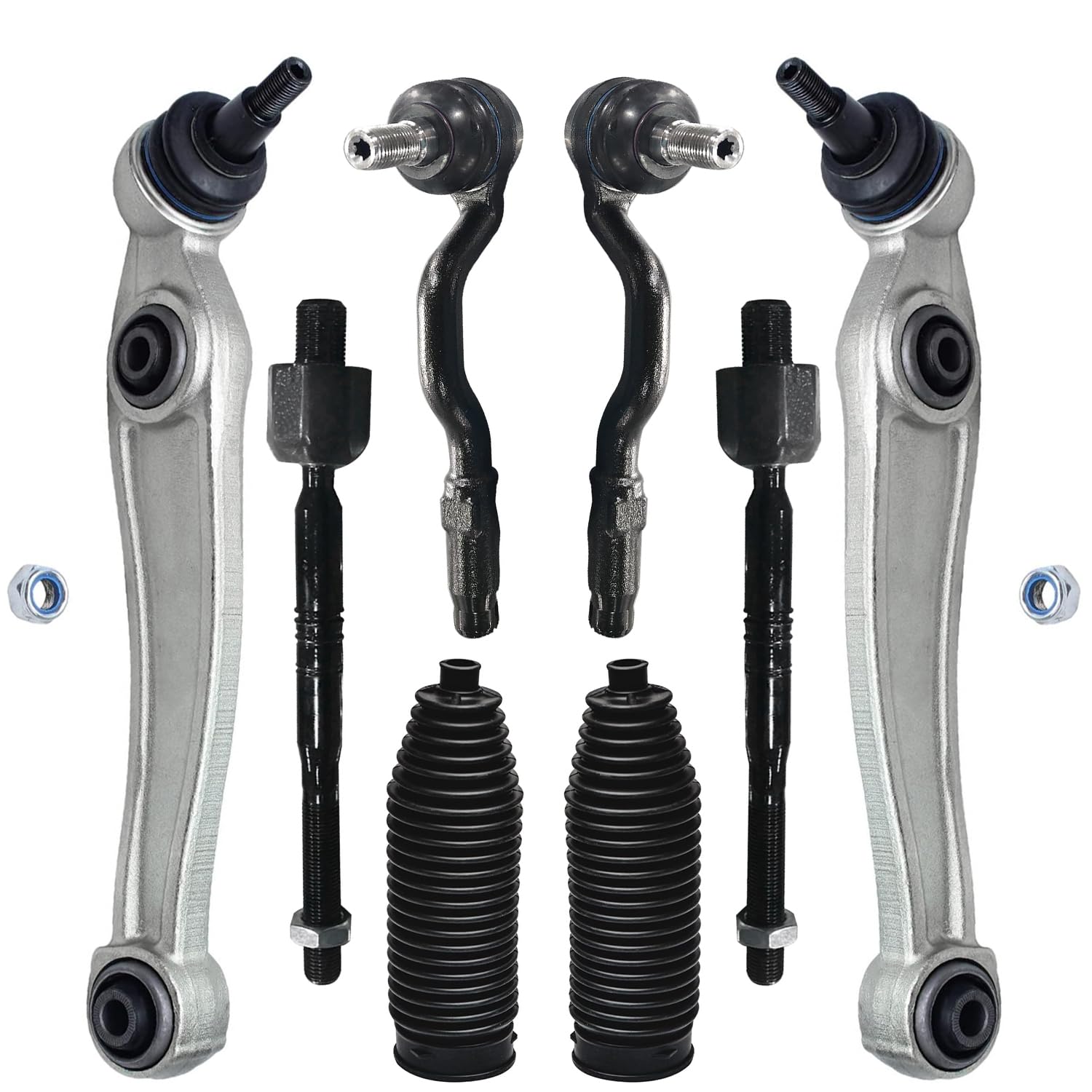 Detroit Axle - 8pc Front End Kit for 2007-2013 BMW X5 2008-2014 X6, 2 Lower