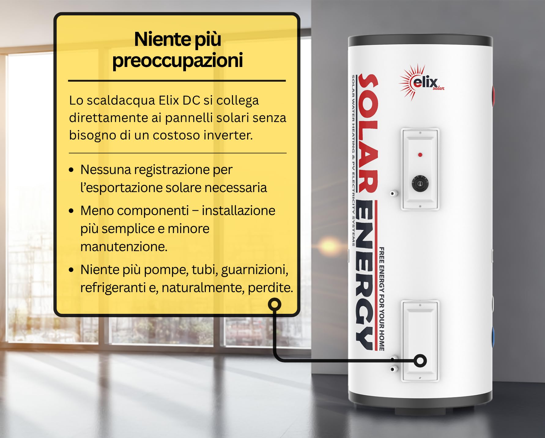 Scaldabagno Solare Fotovoltaico PV Elix 150/200 L | MPPT (con MPPT, 200L, DC 1500W)