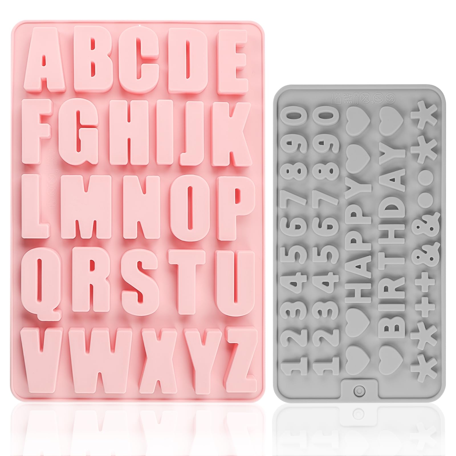 Stampo In Silicone Lettere E Numeri - 2 Pezzi, Per Dolci E Sapone - Foto 3