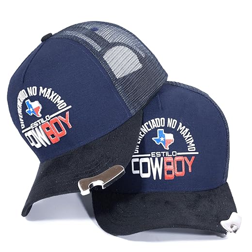 boné masculino country estilo cowboy texas azul telinha