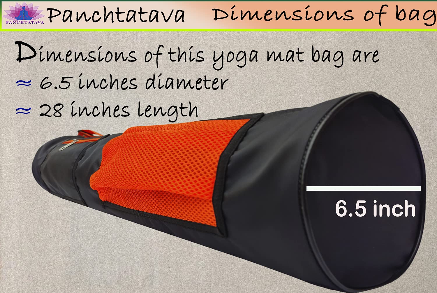 Panchtatava Oynx Waterproof | Washable | Durable Double Spacious Pocket Yoga Mat Cover/Yoga Mat Bag for Men & Women 2