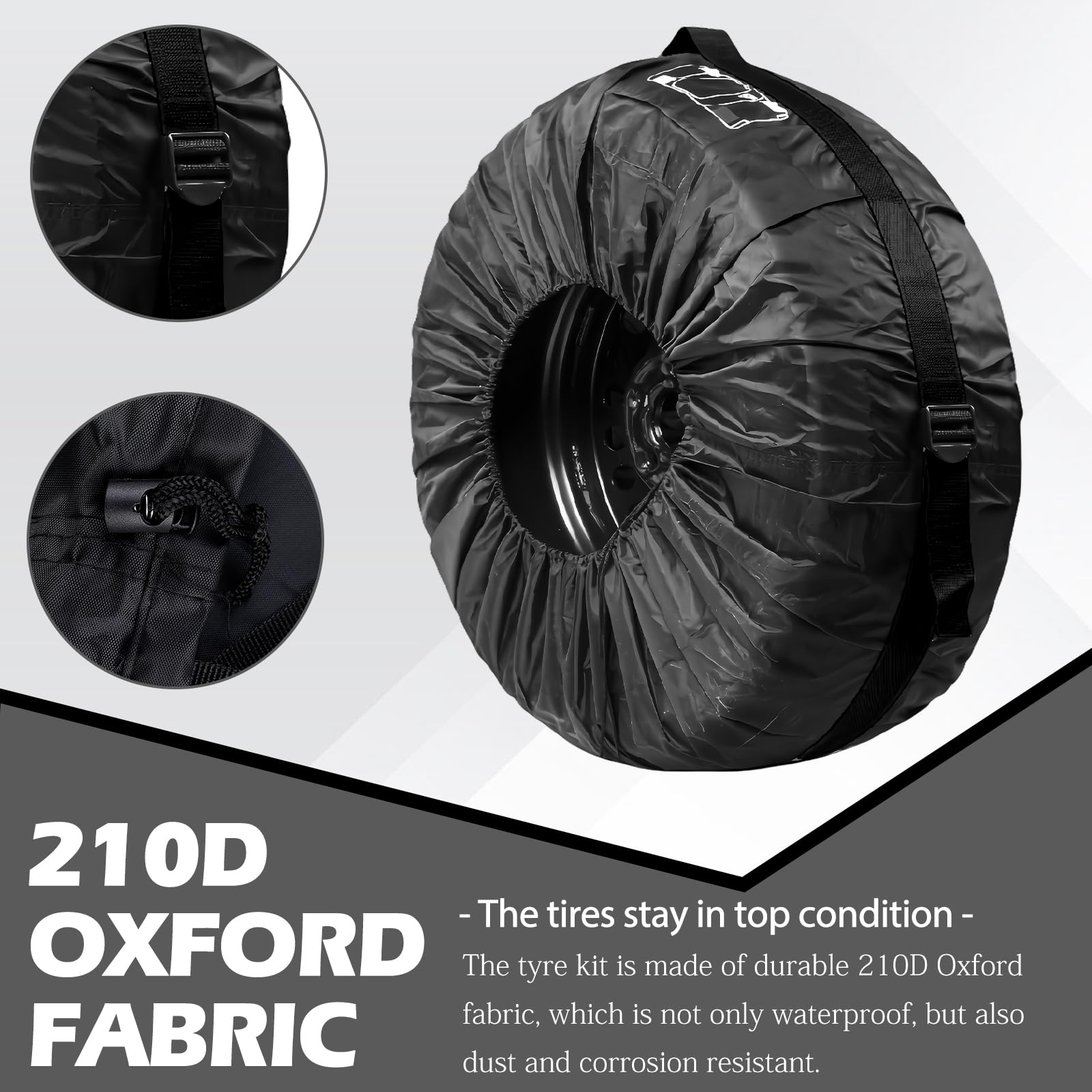 WIYETY Reifentaschen Set 4-teilig - Wasserdichte Reifenabdeckungen Für Auto & Motorrad