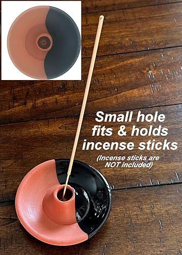 Miniatura 4 de Colección Premium - Soporte para palos de arcilla dos tonos negro y arcilla y 5 palitos de palos santo auténticos kit de purificación de meditación