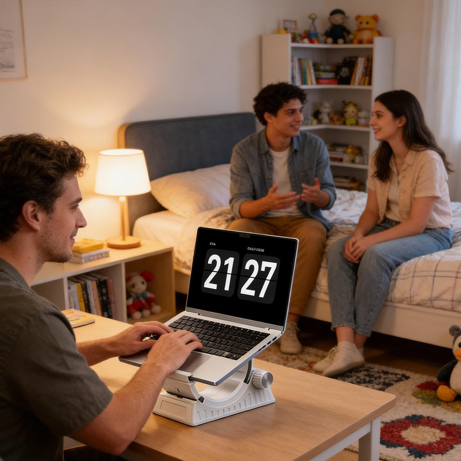 Supporto Regolabile per Laptop, Supporto Pieghevole Regolabile a Forma di C - Supporto rialzato per Laptop, per Letto, scrivania, Tablet, Divano, Auto, Lavoro, Ufficio, casa
