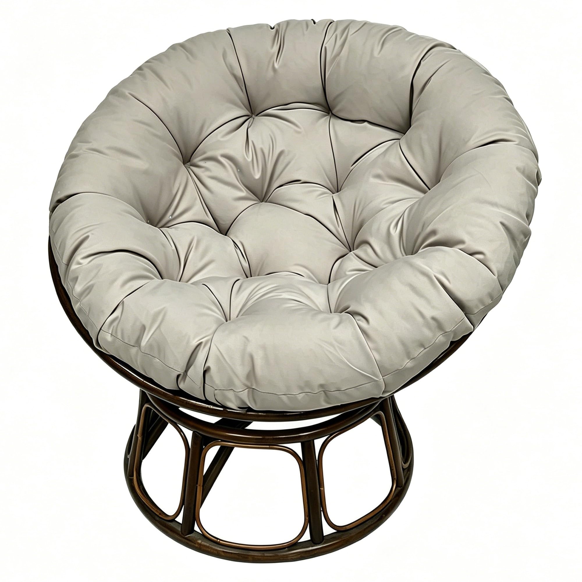 yanbinlife Cushion - Bucket & Moon Chair Comfy Round - Floor Pillow, Soft Circle Chair Cushion with Ties for Oval Saucer Egg Chairs (Frame Not Included)(Light Gray,19.6 x 19.6 in)