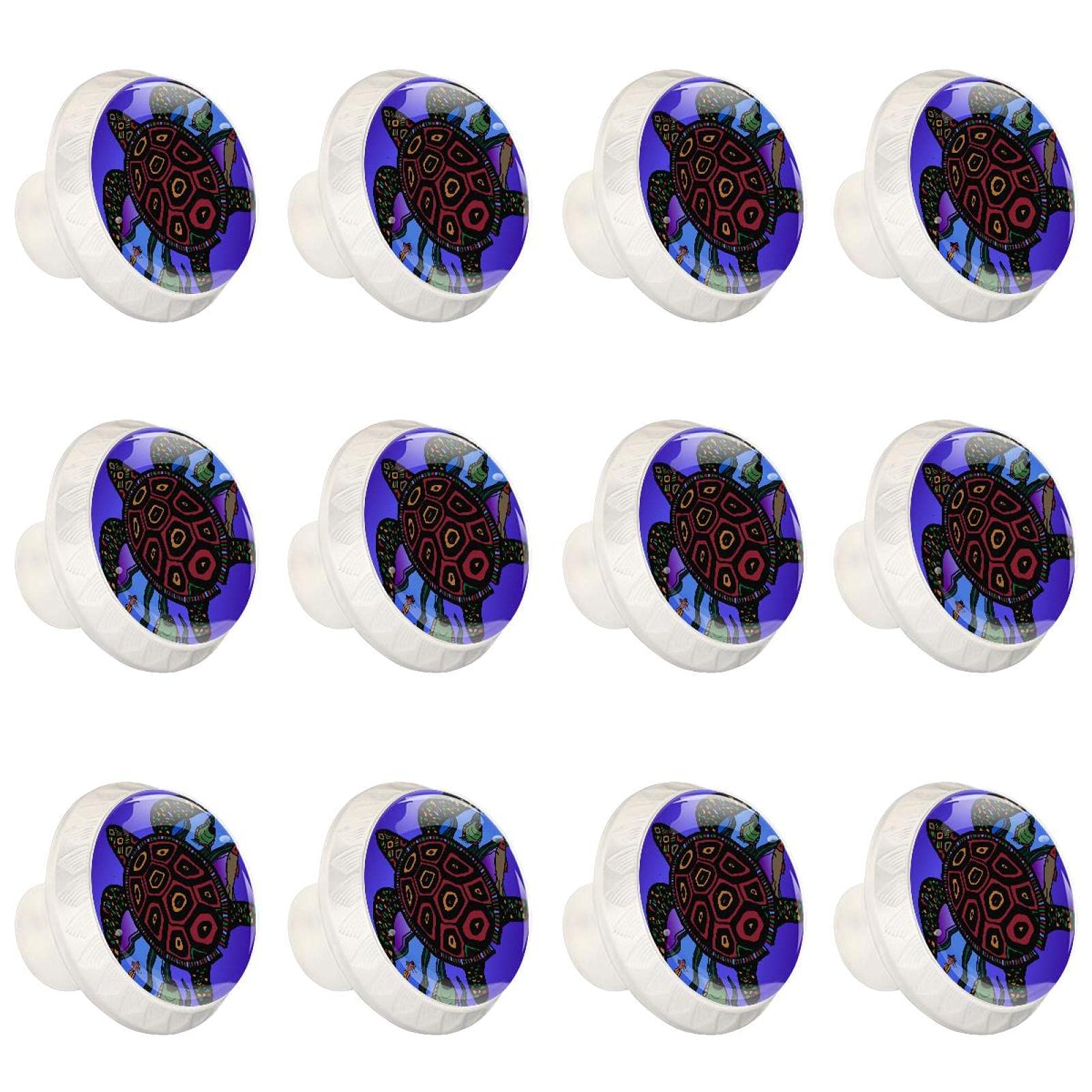 Boutons de cuisine tortue marine lot de 12 poignées rondes pour meuble