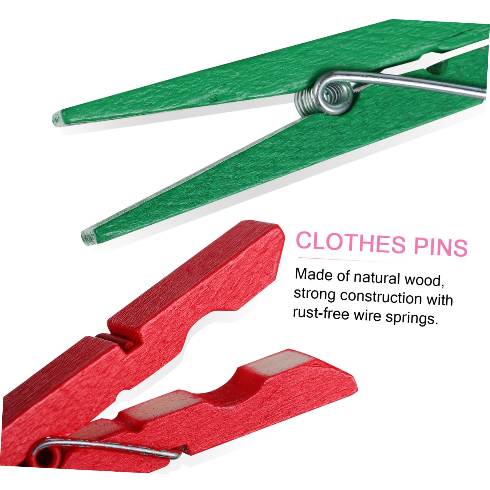 Ipetboom Mollette in Legno Colorate Resistenti 100 Pezzi 2,9 Pollici per Appendere Vestiti e Biancheria Intima a Casa