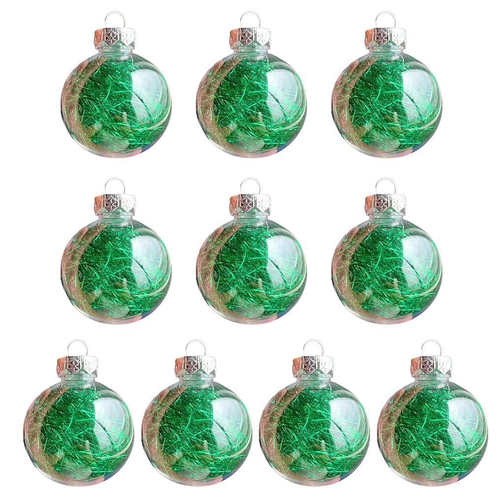 Elnwnnkc Nice 10 Pcs Multi-color Christmas Balls Transparent Decoration Tree Pendant Party Indoor Outdoor Ornaments