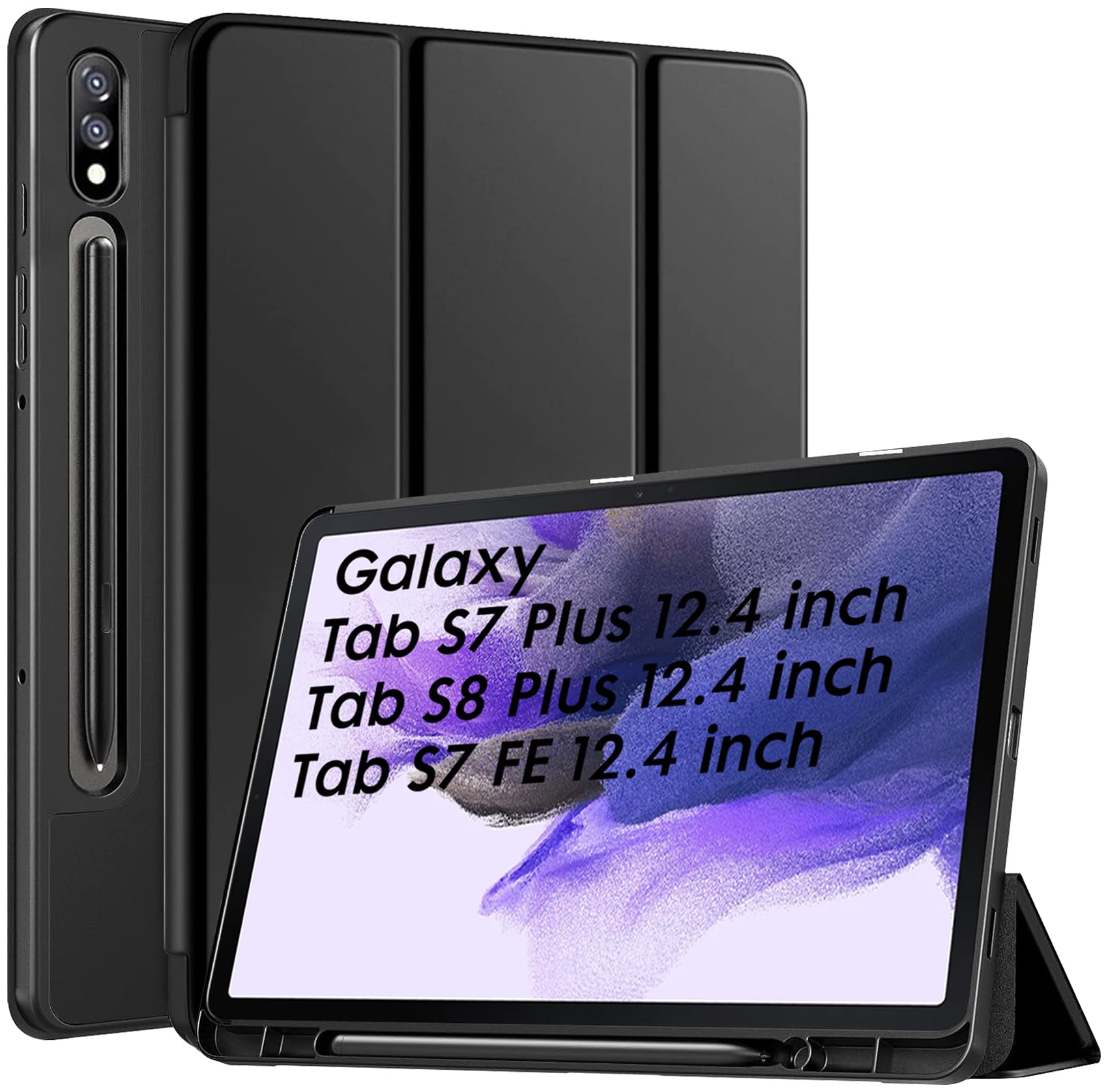 Robustrion Cover for Samsung Tab S7 FE/Tab S8 Plus/Tab S7 Plus Cover Case 12.4 inch Flip Back [S Pen Holder] for Samsung Galaxy Tab S8 Plus/S7 Plus/ S7 FE Tablet Cover with [Auto Sleep/Wake] - Black (B0CP337GZY) Amazon Price History, Amazon Price Tracker