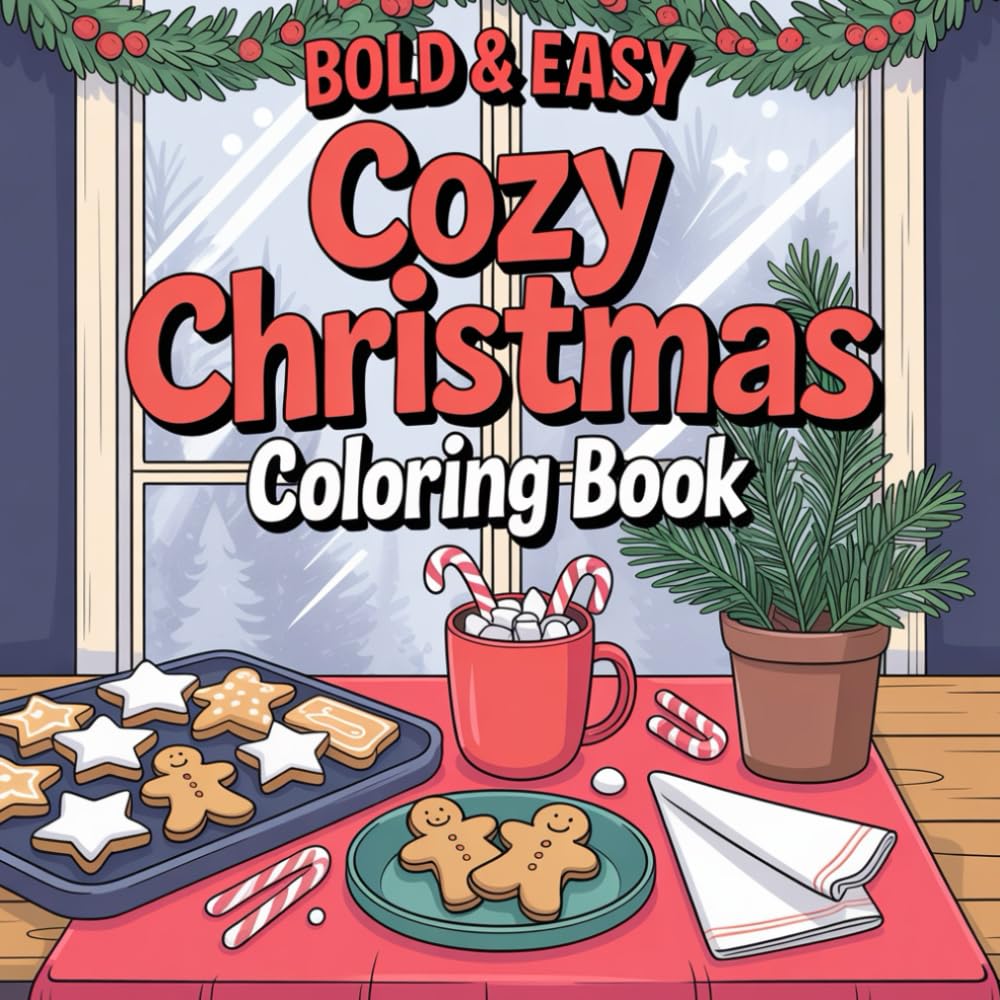 Cozy Christmas Coloring Book: Bold & Easy Holiday Designs for Relaxing Winter Coloring Fun