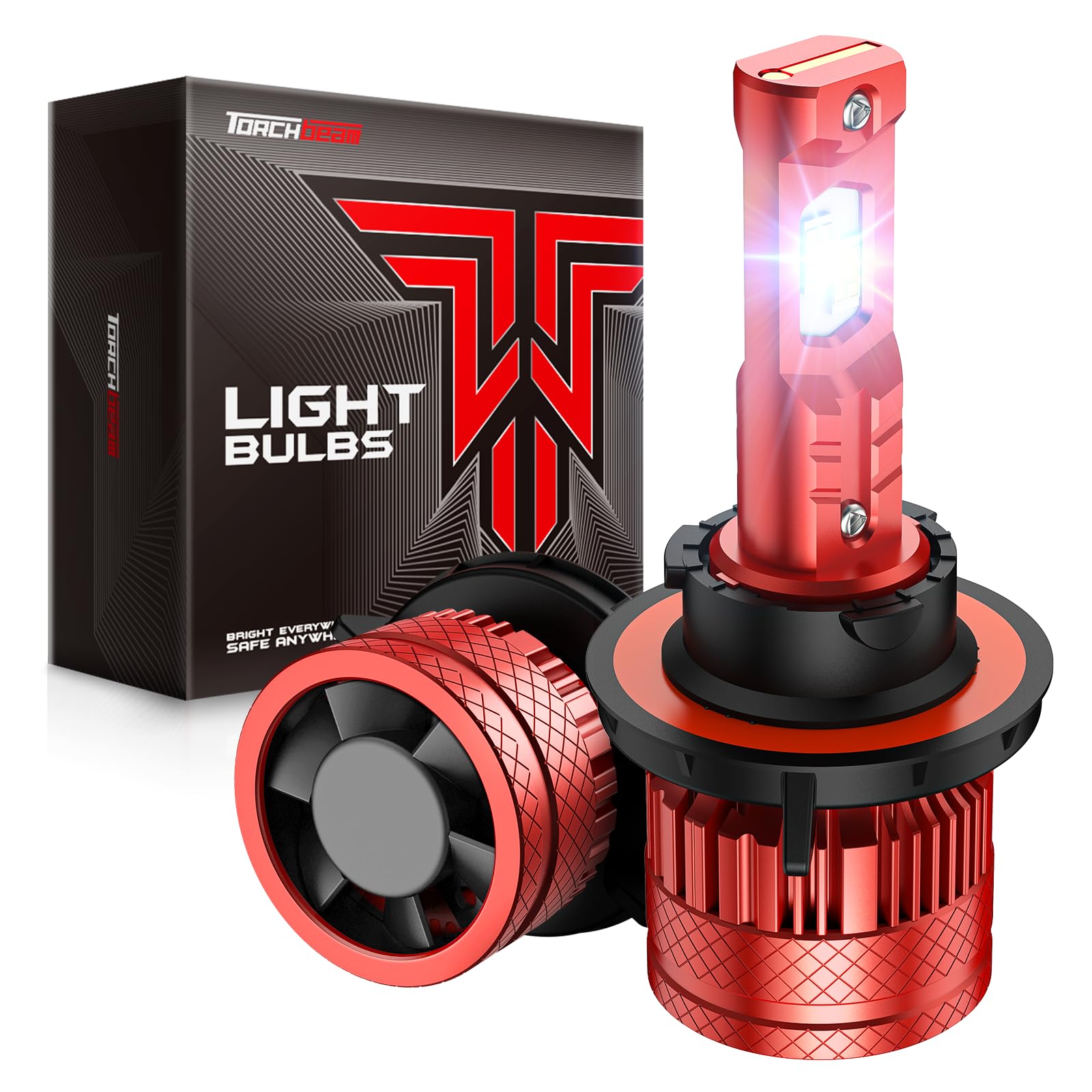 Torchbeam H-13 LED 65000LM Fog Lights, 6500K White, 12X Brighter, 100,000Hrs, 2-Pack