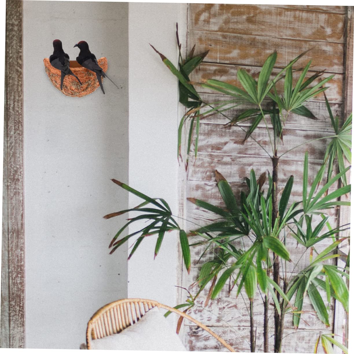 BESPORTBLE 8 Juegos De Nido De Golondrina Simulado Rústico Casa De Campo Pajarera Figuras De Nido De Pájaro Decoración del Hogar Simulación Nido De Pájaro Decoración Adorno De Pájaro