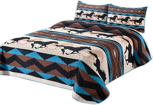 Southwest Wild Horse - Manta de edredón tamaño King con 2 fundas de almohada disponible en Yaxa Peru