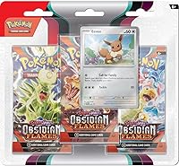 Vista 1 de POKEMON TCG Escarlata y violeta llamas de obsidiana paquete de 3 ampollas de refuerzo