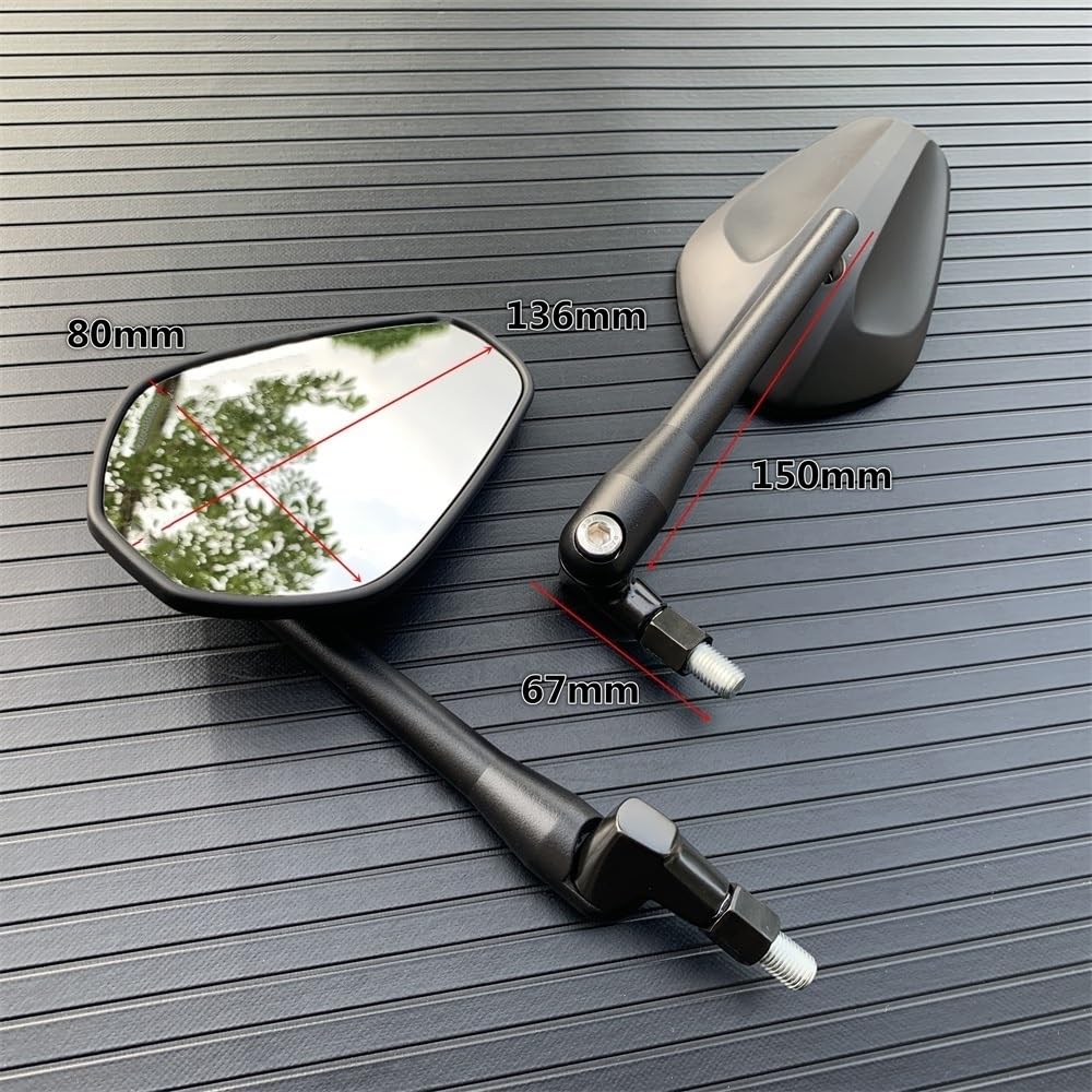 Motocyklowe Lusterka Wsteczne Moto Lusterko końców 2 Szt. Składane Okrągłe Lusterko Wsteczne Skutera 10 MM Do Akcesoriów Motocrossowych Do Lusterek Wstecznych Motocykli(Silver)