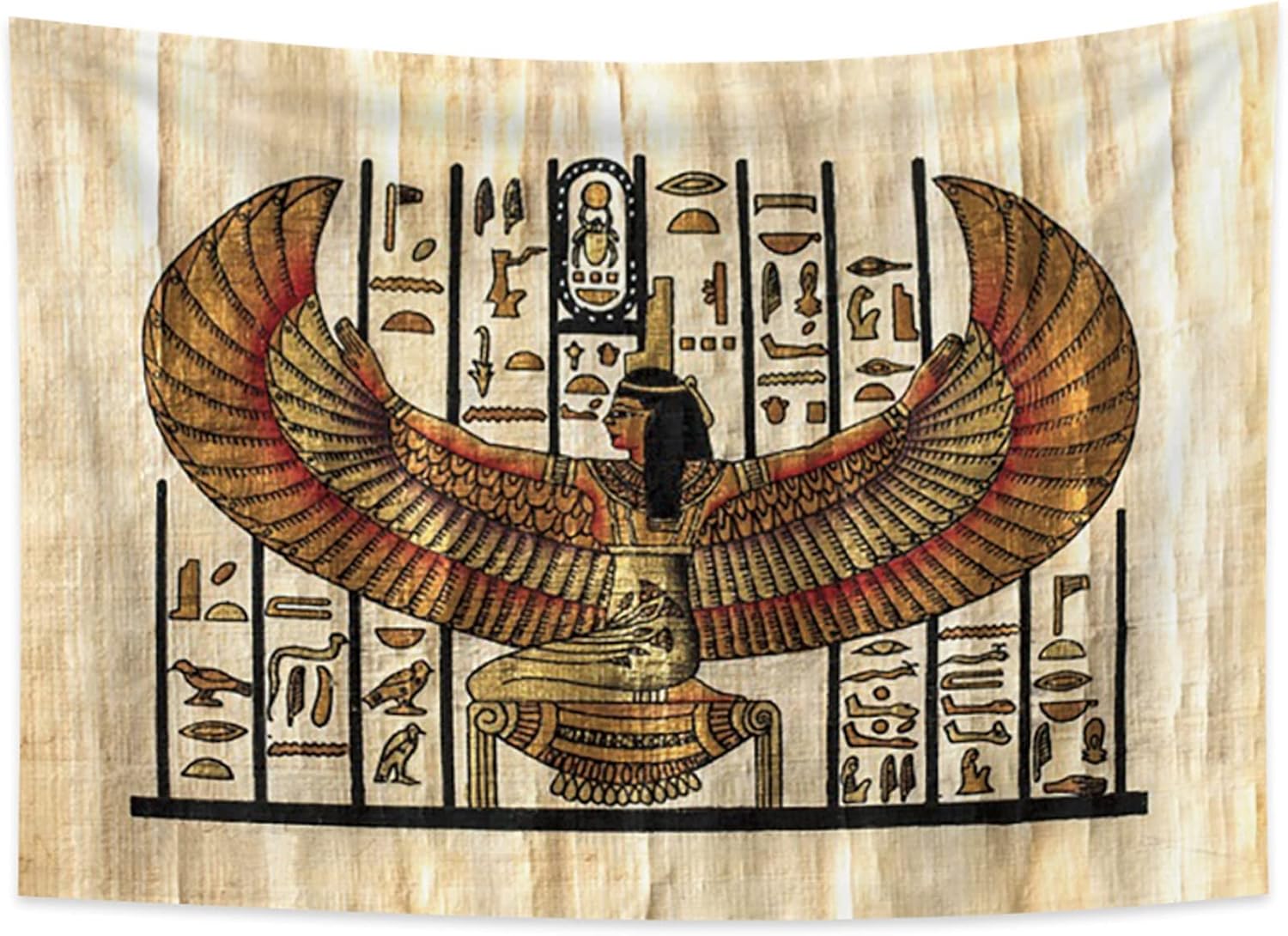 YONGFOTO 100x70cm Antikes  gypten Tapisserie Pharao K nigin mit Fl geln Hieroglyphen Papyrus Symbol Alte Zivilisation Wandbehang Tapisserien f r Heim Wand-Dekor Tischdecke Decke