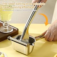Vista 4 de Stainless steel metal handheld manual juicer, hand cold press squeezer extractor juice for Juicy soft fruits such as limes, lemons, tangerines