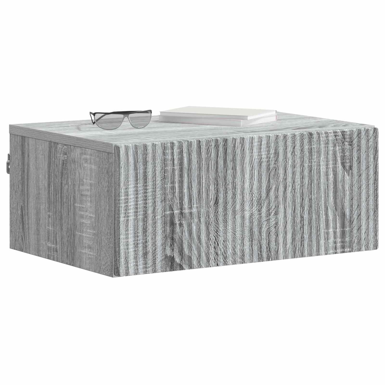 Comodino da parete grigio sonoma 49 x 34,5 x 20 cm