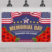 Memorial Day Backdrop Photography 4th of July Patriotic Fourth of July Veterans Day Backdrop Remember and Honor Decorations and Supplies for Party