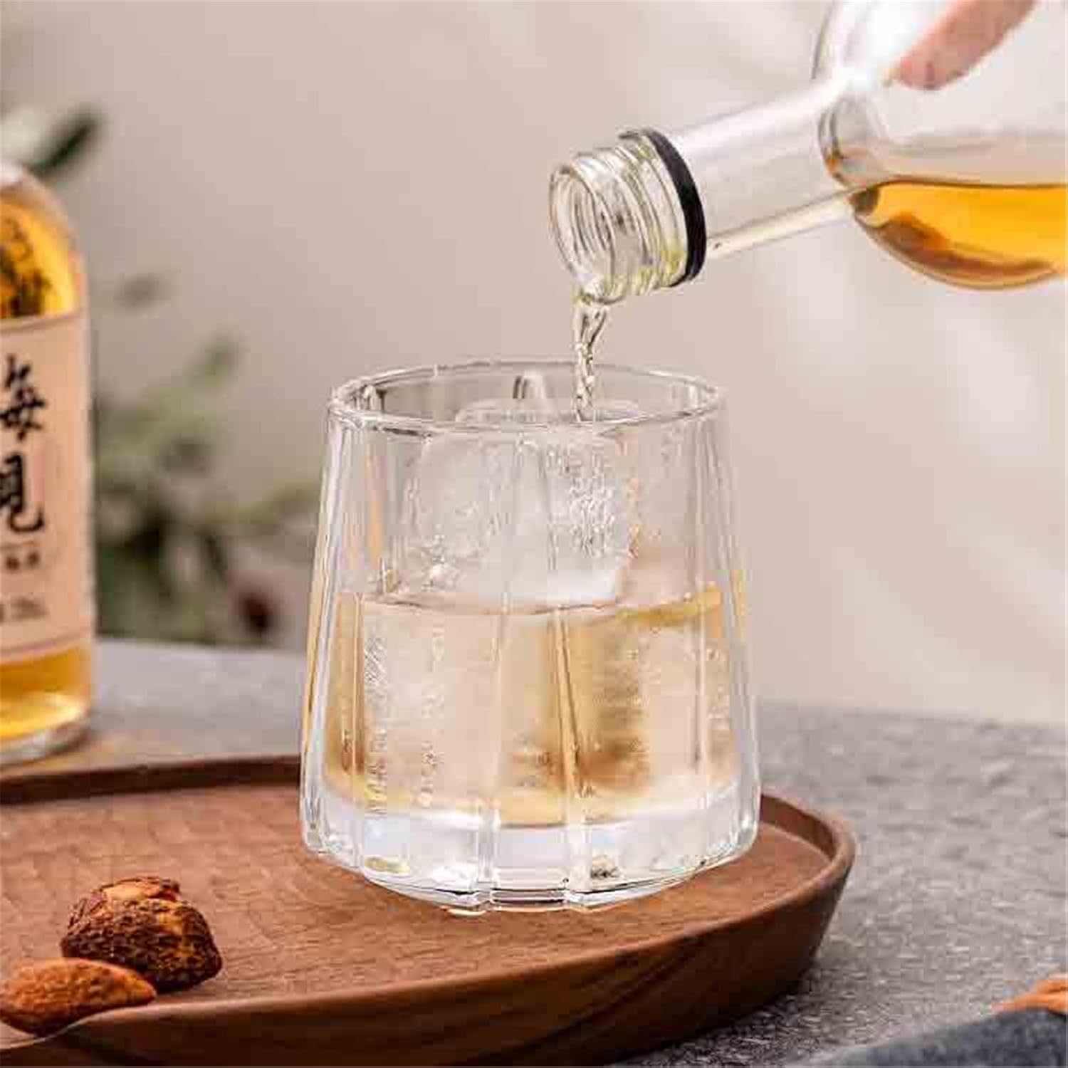 Glass Cups Crystal Whiskey Glasses, 6 OZ Clear Bar, Dishwasher Safe for Juice