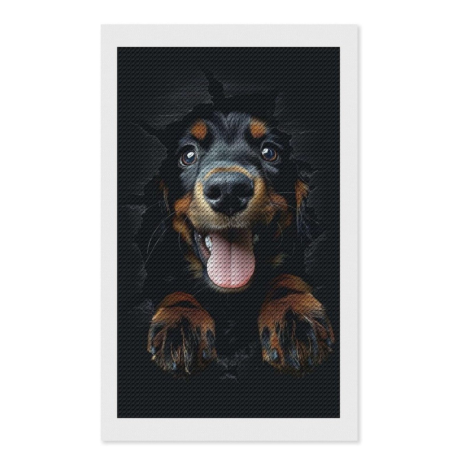 Junmoney Gordon Setter Round Drill Diamond Painting 12"x20", Satisfying Creative Project, Complete Accessories, Printed Canvas