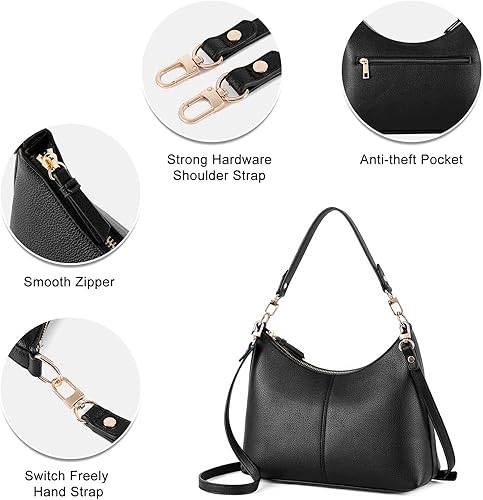 Miniatura 6 de Keyli Bolsos pequeños de hombro para mujer, mini monedero impermeable de cuero suave, bolsos cruzados para trabajo, compras, viajes