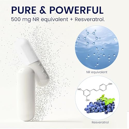 Miniatura 3 de NAD Nicotinamida Riboside Resveratrol Ribosida de nicotinamida y mononucleótido - Energía celular y mitocondrial y apoyo saludable de la función