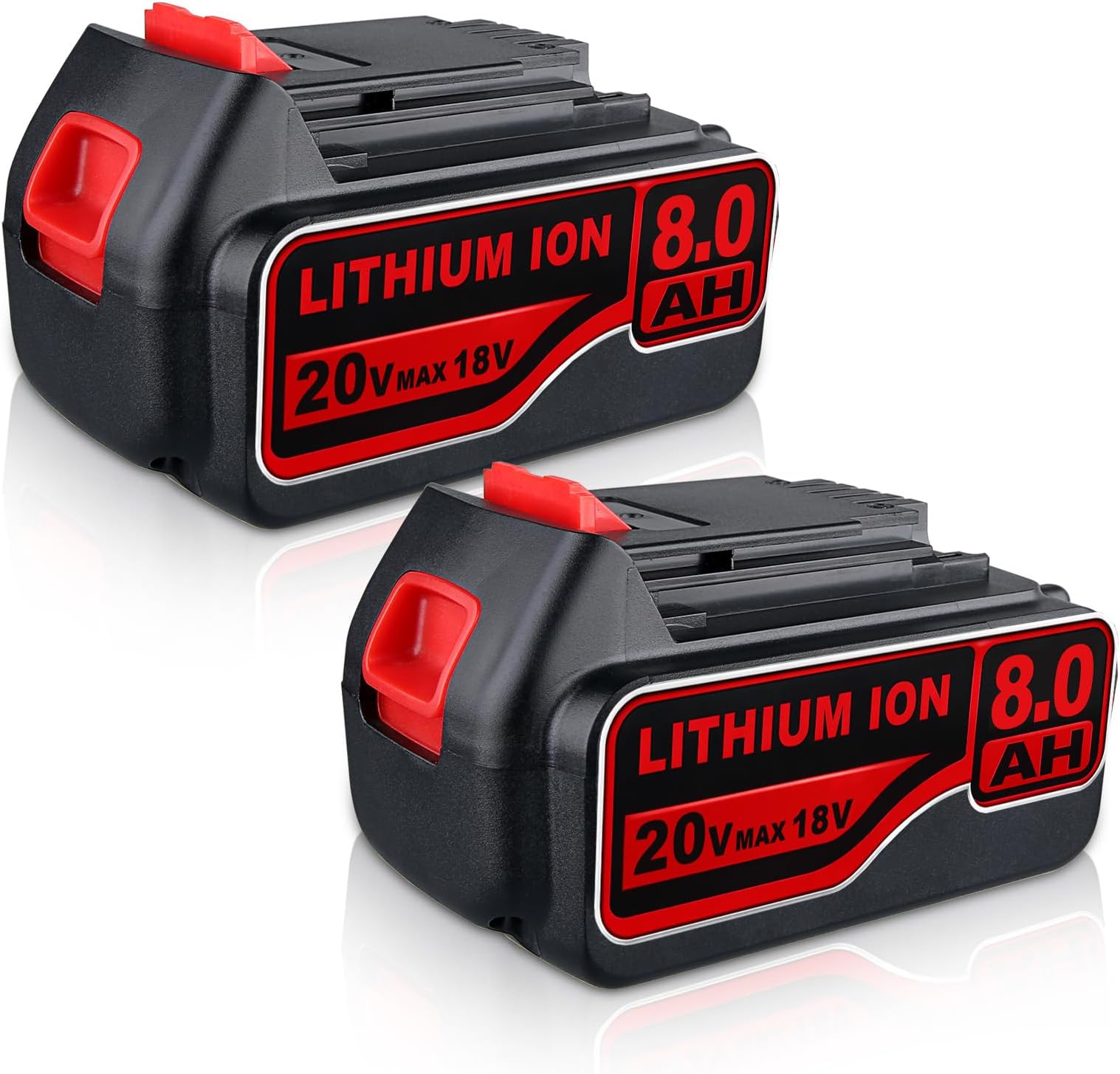 VANTTECH (Up to 8.0Ah 2 Pack) 20V LB2X4020 Lithium Battery Replacement for Black and Decker 20V Lithium Battery LB2X4020 LB2X4020-OPE LBD2020S LBXR20 LBXR2020APB LBXR2020-OPE LBXR2020 High Capacity