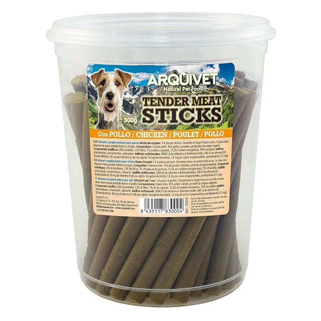 Arquivet Tender Meat Sticks Pollo, 500 g (Paquete de 1)