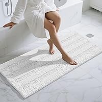 Vista 93 de Yimobra Tapetes de baño lavables, de chenilla súper suave y absorbente, para suelo y alfombra, de secado rápido, antideslizante, para bañera y Beige