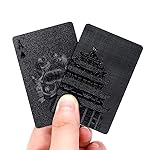 EAY Playing Cards Plastic Playing Cards Poker Cards Luxury Cool Black Standard Size 52+2 Poker (Black Tower)