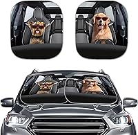 Vista 30 de Mumeson Parasol de dos piezas para parabrisas de automóvil de noche estrellada, parasol para rayos UV y reflector de calor para casi vehículos