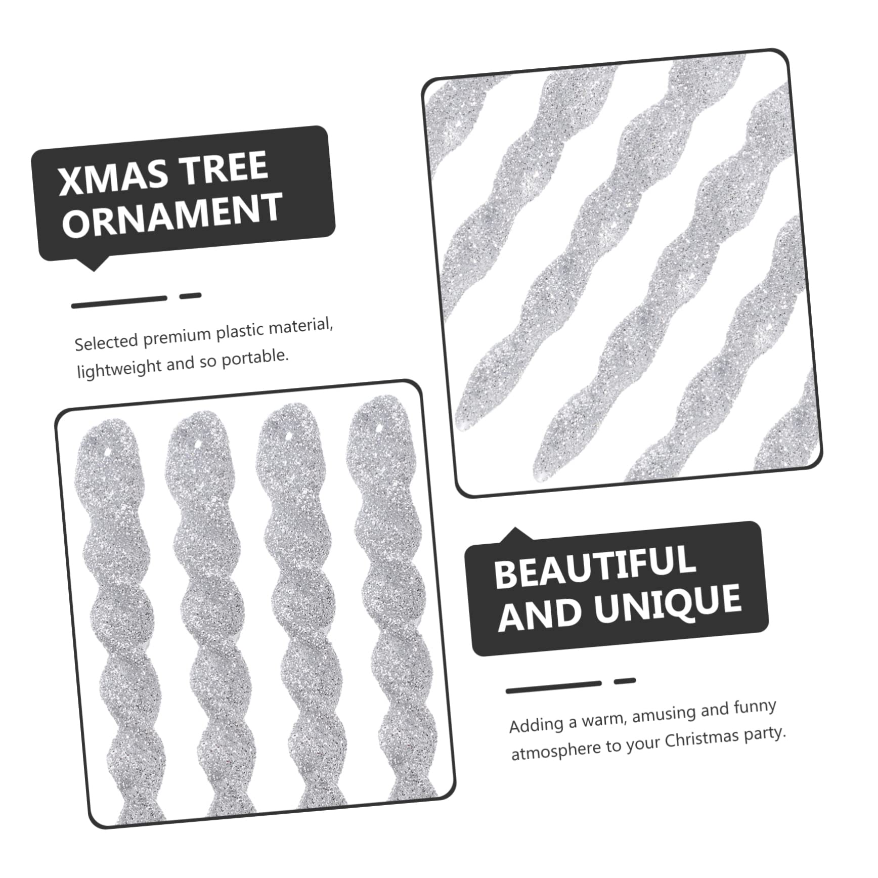 IMIKEYA 240 STK Zwiebel-Pulver- -Schnee-Nadel Eiszapfen-Ornamente Weihnachtsbaumschmuck Zum Aufhängen Christbaumschmuck Weihnachts-eiszapfen Fallen Ornament Hochzeitsdekorationen Plastik
