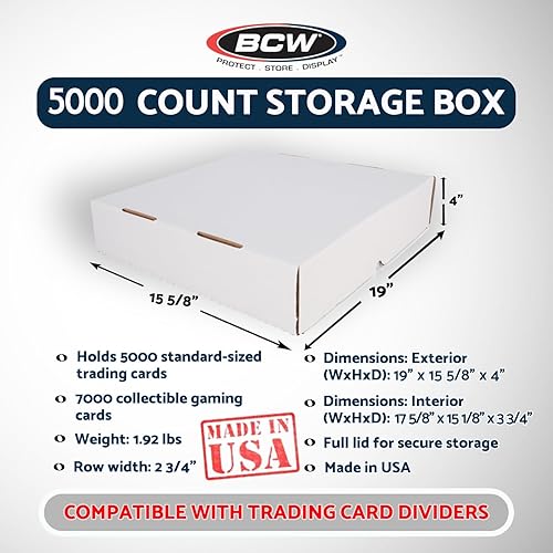 Miniatura 2 de BCW Caja de 10 unidades de 5000 tarjetas Super Monster con tapa completa, caja de almacenamiento de tarjetas intercambiables, caja de almacenamiento