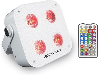 Rockville MINI IR4 White RGBWA+UV Rechargeable DJ/Party Par Wash Uplight