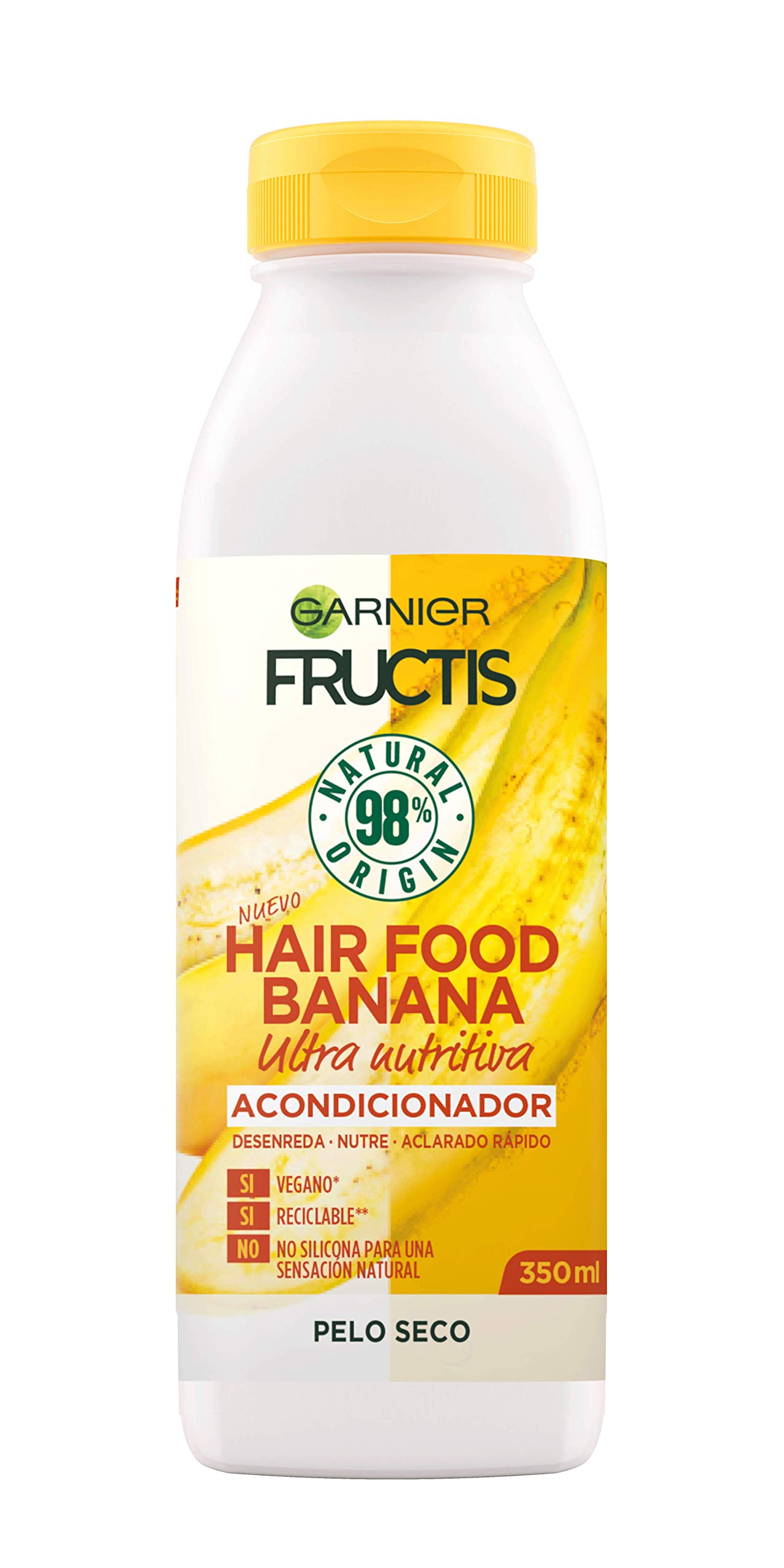 GARNIER Fructis Hair Food Conditionneur Nourrissant Banane pour Cheveux Secs, 350 ml