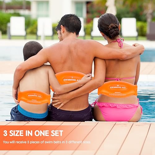 Miniatura 2 de Cinturón de natación para niños y adultos, juego de 3 cinturones de cintura de flotabilidad para hacer que nades más fácil y fácil, cinturones de