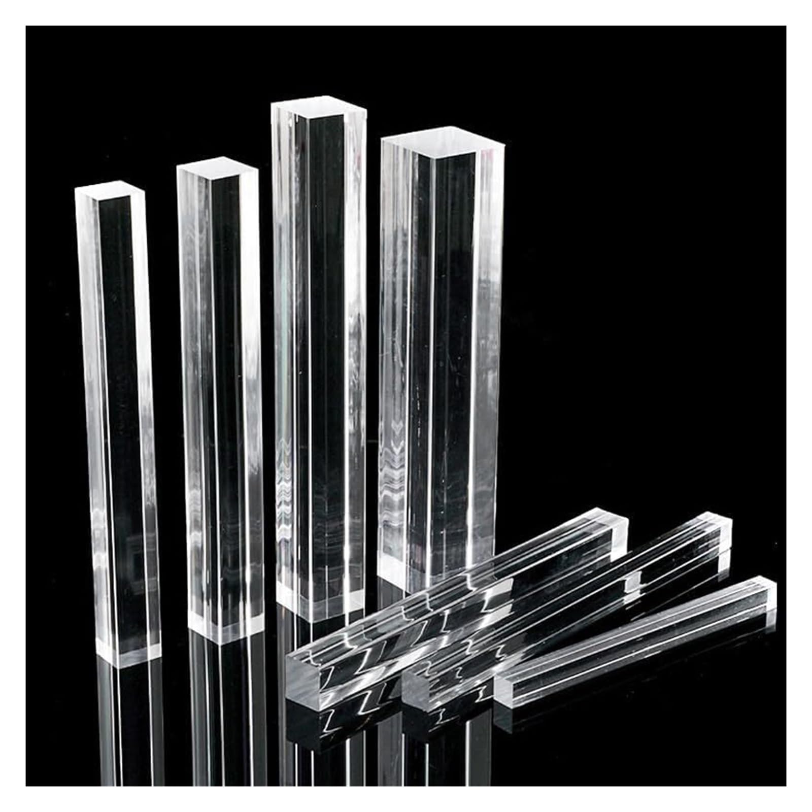 Rura kwadratowa z akrylu, Przezroczyste akrylowe pręty kwadratowe 5x5-20x20mm x 100-500mm(8x8x300mm)