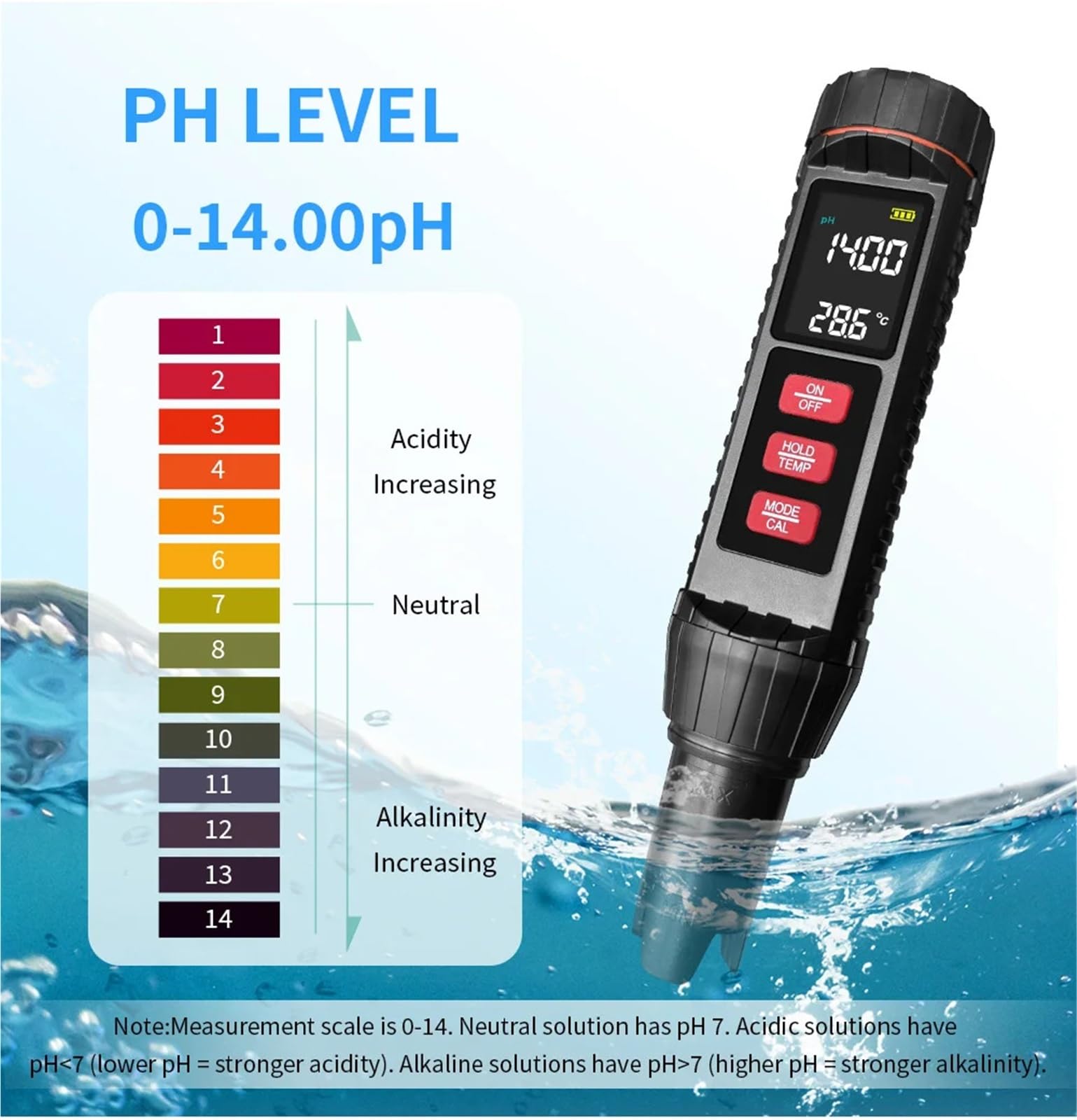 Tester Digitale Multifunzionale della qualità Acqua PH TDS EC ORP Salinità SG Temp for Acquario Piscina Acquario Monitor Precisione Portatile
