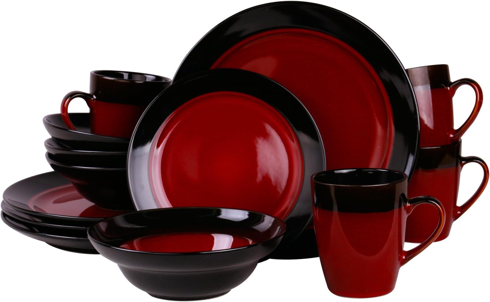 Elama’s Tanizia 16 Piece High Gloss Dinnerware Set