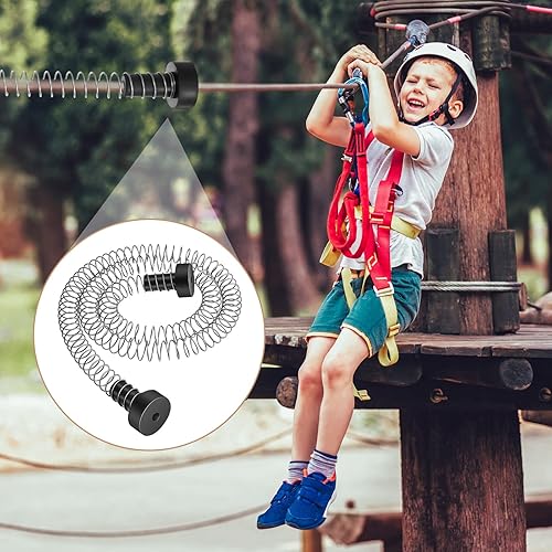 Miniatura 6 de Pelopy 2 piezas de freno de resorte con cremallera de acero inoxidable resistente, tapón de cremallera de 5.3 pies de largo, accesorios de línea de