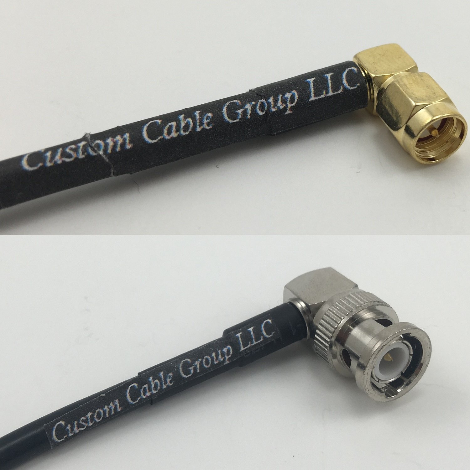 12 inch RGU178 SMA MALE ANGLE to BNC MALE ANGLE Pigtail Jumper RF coaxial cable 50ohm Quick USA Shipping