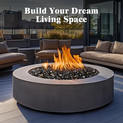 Miniatura 6 de Vidrio ignífugo de 10 libras, vidrio reflectante negro de 12 pulgada para fogata de propano, rocas de vidrio para hogueras seguras para chimenea,