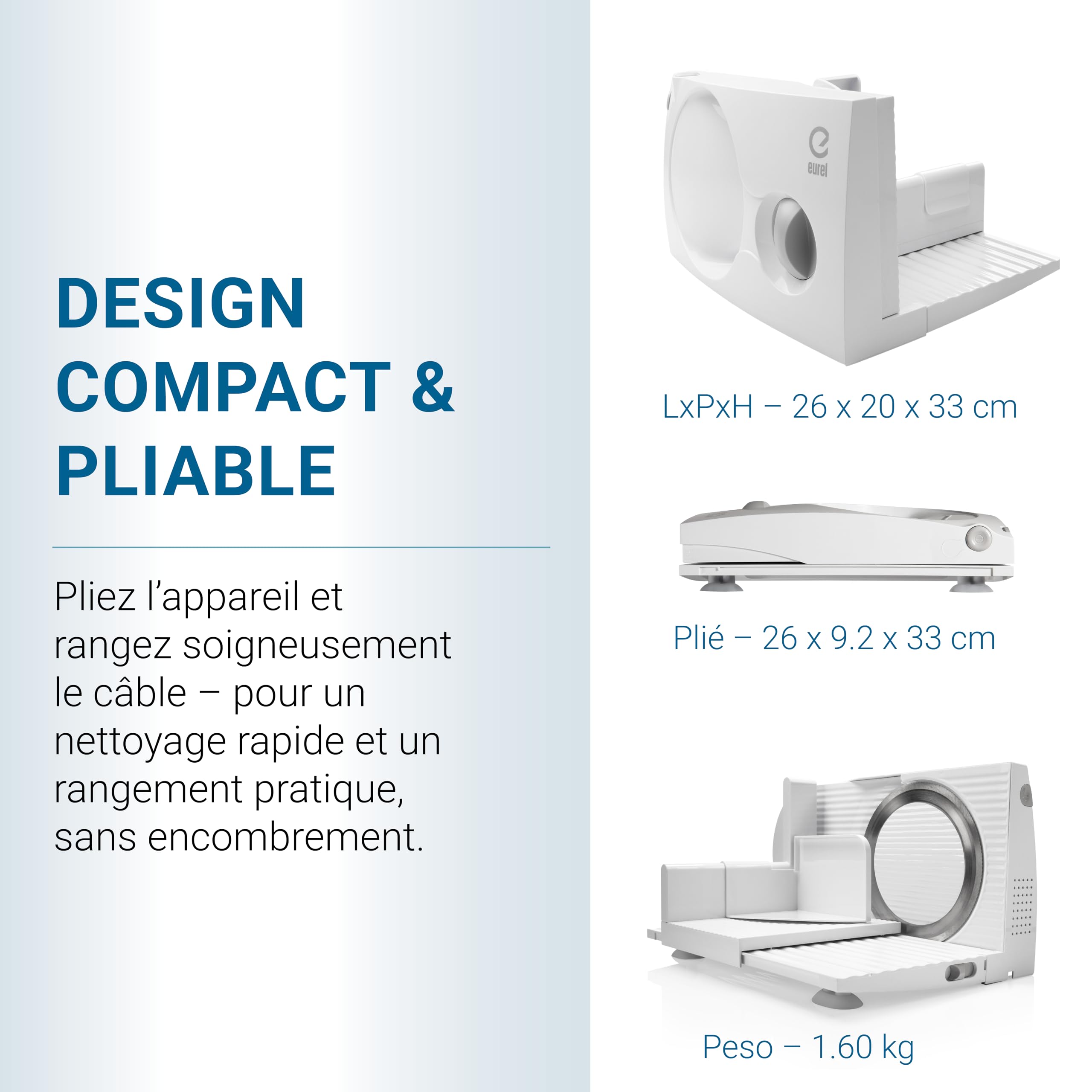 EUREL RS44 Trancheuse Électrique Blanche
