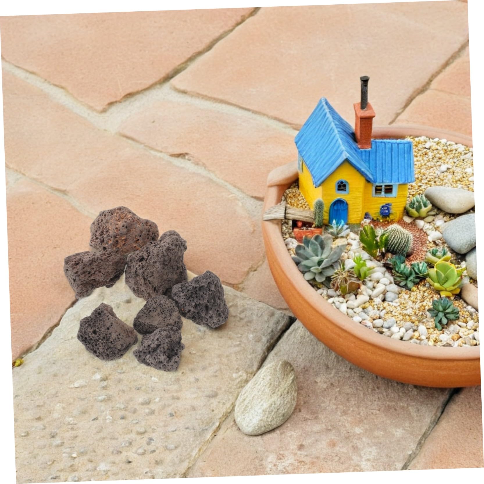 COLLBATH Naturalne Kamienie Wulkaniczne Do Dekoracji Akwarium Miniaturowych Ogrodów i Ptasich Kąpielisk Kamienie Lawy Wulkanicznej Do Terrarium i Roślin Doniczkowych