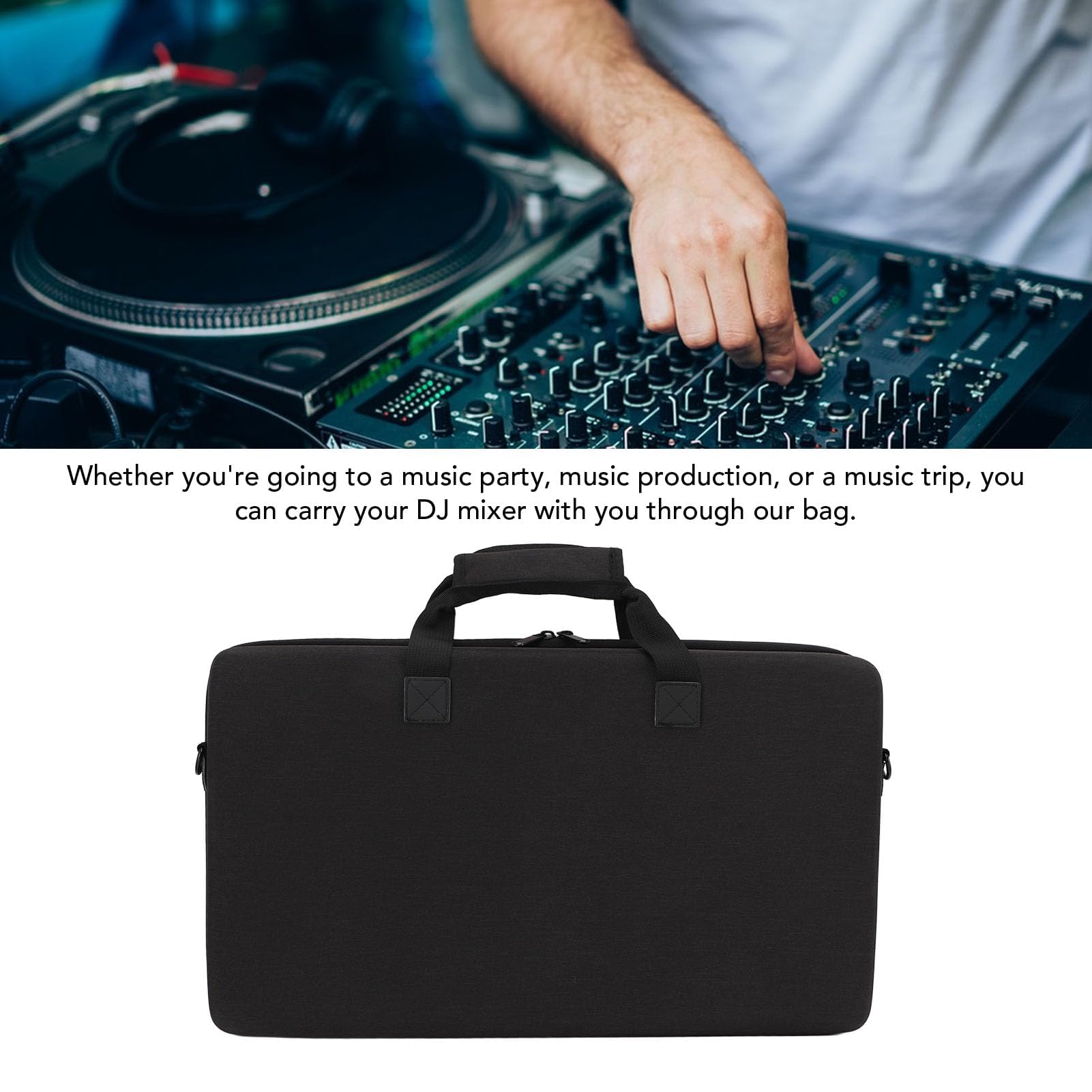 DJ Controller Case,2 Channel Padded DJ Travel Carrying Bag,DJ Carrying Case with Adjustable Shoulder Strap for DDJ FLX4 FLX2 DDJ 400 DDJ SB2 DDJ SB3 DDJ REV1 DDJ RB