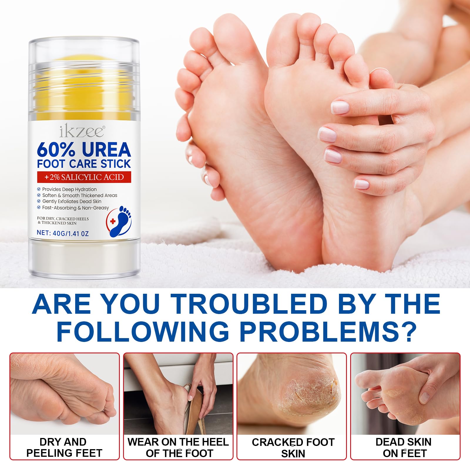 Foot Cream with Urea 60 Percent for Dry Cracked Heels and Dry Skin Foot Care Stick Moisturizer and Repair for Dry Rough & Cracked Skin - Image 2